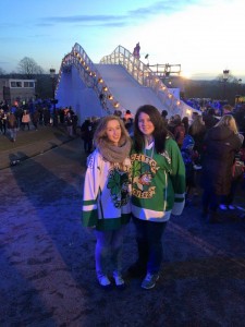 Players Katie & Linda at Crashed Ice, Belfast, Northern Ireland.