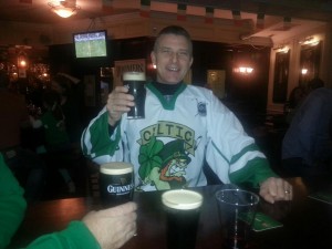 Alan having a Pint of the black stuff! Dublin