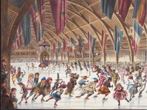 Fancy Ball at the Victoria Rink, 1865-66. Montreal'sVictoria Rink is where the first organized game of modern ice hockey was played on March 3, 1875. It was located between Stanley and Drummond Sts., just north of René-Lévesque Blvd.